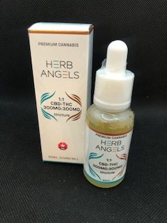 Herbs Angels 1:1 CBD-THC 300mg:300mg Tincture $45